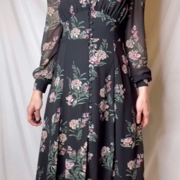 ASTR the label Button Bodice Floral Midi Dress S - Picture 3 of 5